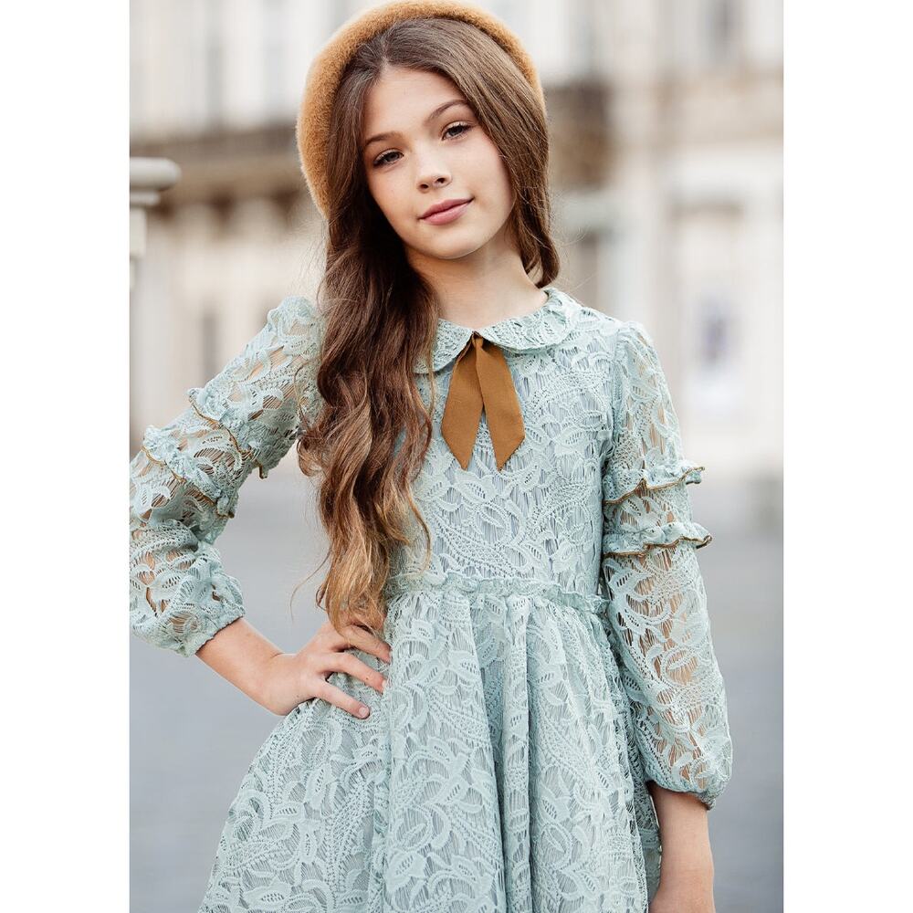 Joyfolie Mia Joy Paris Petticoat Dress in Seaglass Girl’s Size 7